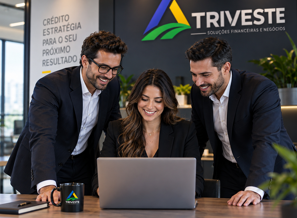 Equipe Triveste analisando uma operação financeira